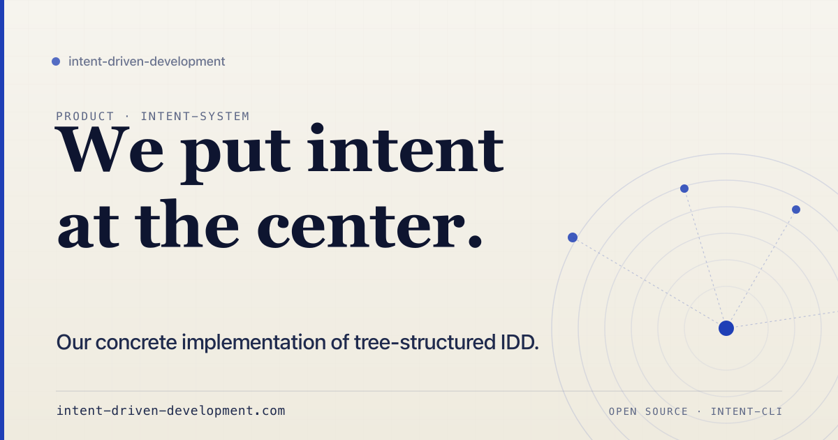 Intent-System: an operational implementation of IDD | Intent-Driven ...